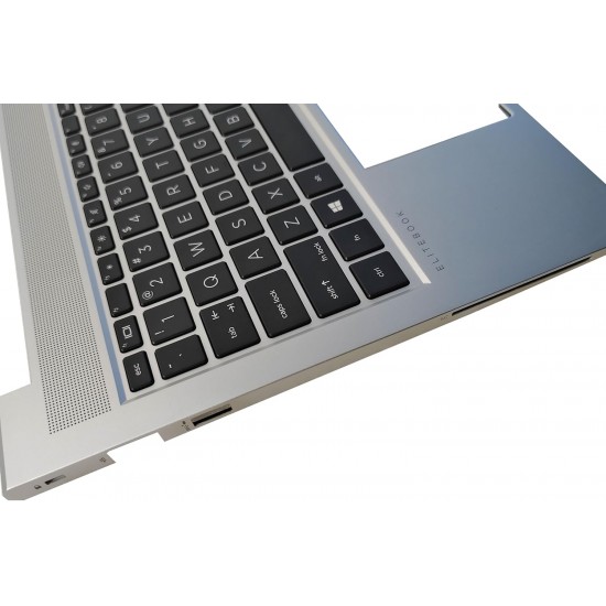 Carcasa superioara cu tastatura palmrest Laptop, HP, EliteBook 650 G10, 655 G10, N45680-001, 4BX8TTATP70, iluminata, argintie, layout US