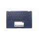Carcasa superioara cu tastatura palmrest Laptop, Asus, ZenBook Flip S Q325U, Q325UA, Q325UAR, 90NB0EN1-R30300, HT20180917A-A10, PY21010700219, UX370UAF-1A, iluminata, albastra, layout US
