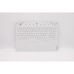 Carcasa superioara cu tastatura palmrest Laptop, Lenovo, Legion 5-15ITH6H Type 82JH, 5CB1D05094, 5CB1D05090, AP1ZT000340, iluminata, 4 pini, alba, layout US