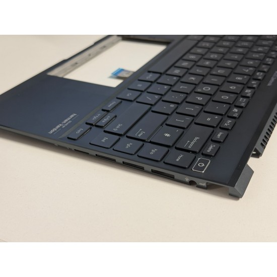 Carcasa superioara cu tastatura palmrest Laptop, Asus, ZenBook 1, 4X, UX5401EA, UX5401EAJ,  90NB0UQ1-R30UK0, 90NB0UQ1-R30US0, 90NB0VG4-R30US0, 90NB0WM1-R31US0, 13NB0UR0P01011, 13N1-DMA0211, 20210519N1P06UM54010QA, neagra, iluminata, 10 pini, layout UK
