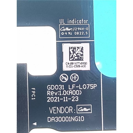 Cablu video LVDS Laptop, Dell, XPS 13 Plus 9320, P151G, P151G001, 9YX7T, 09YX7T, DA30001NG10, LF-L075P, UHD, 4K, EDP, OLED, touchscreen, 40 pini