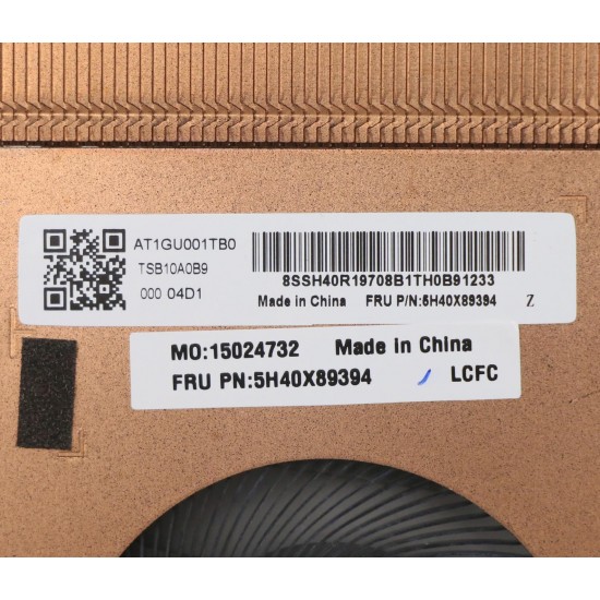 Cooler cu radiator Laptop, Lenovo, ThinkPad T15p Gen 1 Type 20TN, 20TM, 5H40X89394, M-2740-1, AT1GU001TB0, 5V, 0.43A