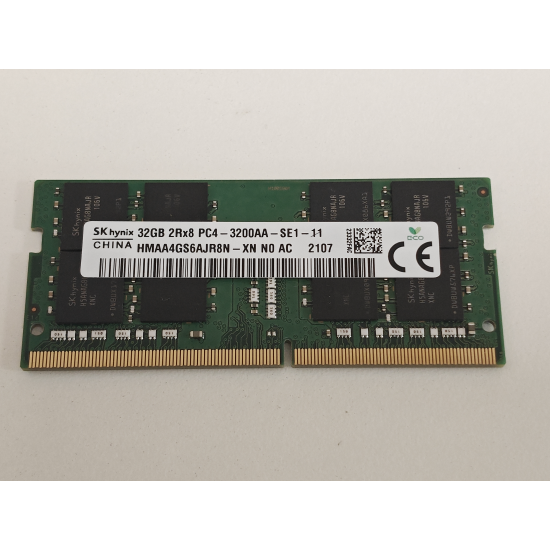 Memorie Ram Laptop, SK Hynix 32GB, DDR4, 2Rx8, PC4-3200AA, 1.2V, CL22, PC4-25600, HMAA4GS6AJR8N-XN, 3200Mhz, Non-ECC, sodimm, 260 pini