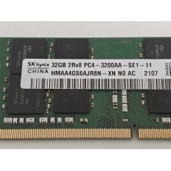 Memorie Ram Laptop, SK Hynix 32GB, DDR4, 2Rx8, PC4-3200AA, 1.2V, CL22, PC4-25600, HMAA4GS6AJR8N-XN, 3200Mhz, Non-ECC, sodimm, 260 pini