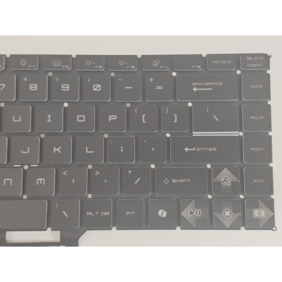 Tastatura Laptop Gaming, MSI, GF63 Thin 12VF, 12VE, 12UC, 12UCX, 12UD, 12UDX, MS-16R8, iluminata, 6 pini, neagra, layout US