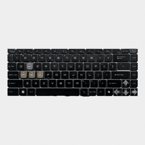 Tastatura Laptop Gaming, MSI, GF63 Thin 12VF, 12VE, 12UC, 12UCX, 12UD, 12UDX, MS-16R8, iluminata, 6 pini, neagra, layout US