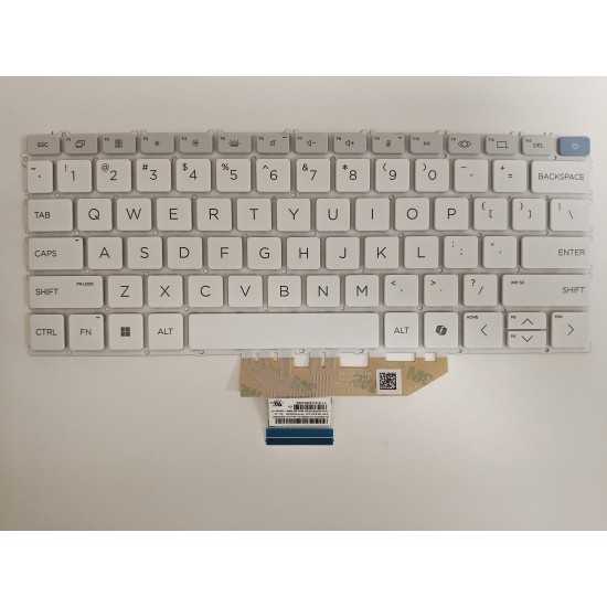 Tastatura Laptop, HP, OmniBook X 14-FE, iluminata, alba si gri, layout US