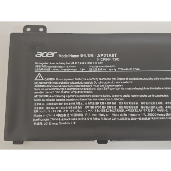Baterie Laptop Gaming, Acer, Nitro 5 AN517-55, KT.00405.012, AP21A7T, 5650mAh, 87.01Wh
