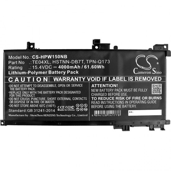 Baterie compatibila Laptop, HP, Pavilion 15-DP, TPN-Q173, 905175-2C1, 905277-855, 15.4V, 2800mAh, 43Wh