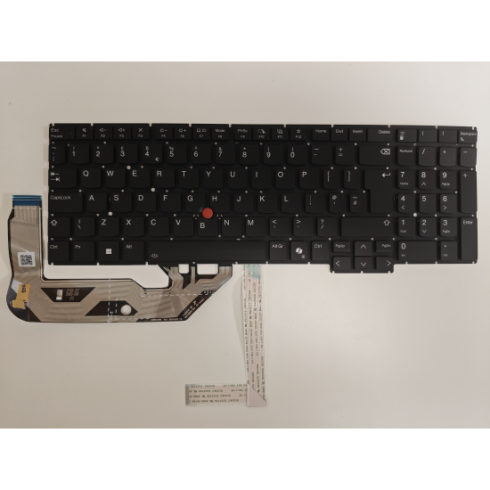 Tastatura Laptop, Lenovo, ThinkPad E16 Gen 4 Type 21Y4, 21Y5, 21YC, 21YD, 21YE, 21YF, iluminata, neagra, layout UK