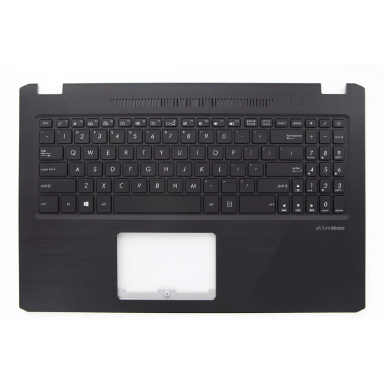 Carcasa superioara cu tastatura palmrest Laptop Gaming, Asus, X570U, X570UD, 90NB0HS1-R31US0, 13NB0HS0M02X11, 13NB0HS1AP311, PY2012100707, X570UD-1B, iluminata, neagra, layout US