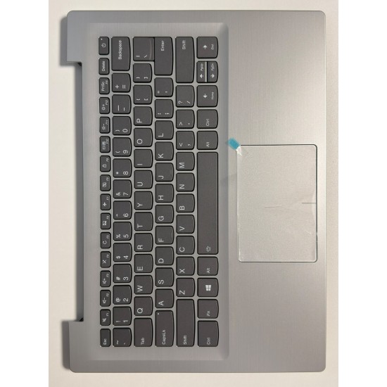 Carcasa superioara cu tastatura palmrest Laptop, Lenovo, IdeaPad 320S-14IKB Type 80X4, 81BN, 5CB0N78343, APTYS000302, AM1YS000200, ET1YN000100, iluminata, Mineral Grey, layout US