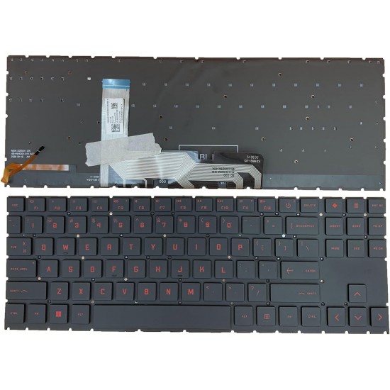 Tastatura Laptop, HP, Omen 16-B, TPN-Q265, iluminata, rosie, layout US
