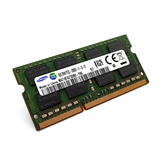 Memorie RAM Laptop, Samsung, 8GB, 2Rx8, DDR3L, PC3L-12800S, 1600MHz, 1.35V, M471B1G73DB0-YK0, CL11, Non-ECC, SODIMM, 204 pini