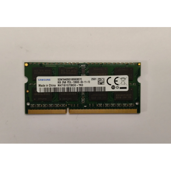 Memorie RAM Laptop, Samsung, 8GB, 2Rx8, DDR3L, PC3L-12800S, 1600MHz, 1.35V, M471B1G73BD0-YK0, CL11, Non-ECC, SODIMM, 204 pini