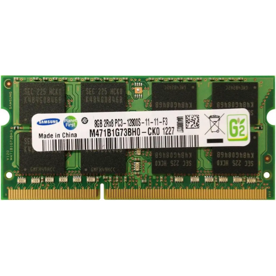 Memorie RAM Laptop, Samsung, 8GB, 2Rx8, DDR3, PC3-12800, 1600MHz, 1.5V, M471B1G73BH0-CK0, CL11, Non-ECC, SODIMM, 204 pini