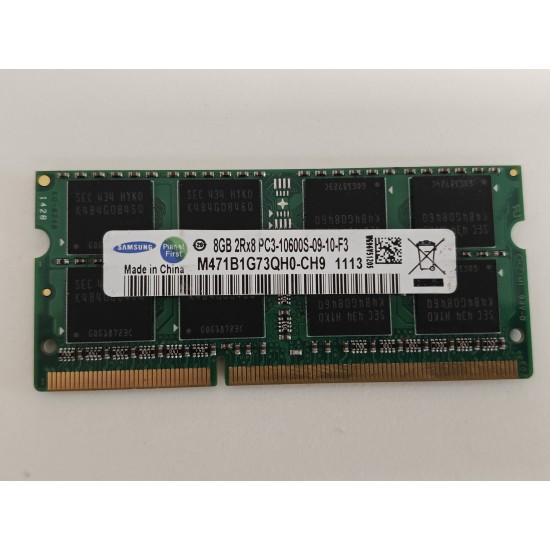 Memorie RAM Laptop, Samsung, 8GB, 2Rx8, DDR3L, PC3L-12800S, 1600MHz, 1.35V, M471B1G73QH0-CH9, CL11, Non-ECC, SODIMM, 204 pini