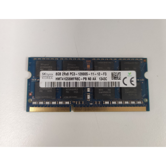 Memorie RAM Laptop, SK hynix, 8GB, 2Rx8, DDR3, PC3-12800S, 1600MHz, 1.5V, HMT41GS6MFR8C-PB, CL11, Non-ECC, SODIMM, 204 pini