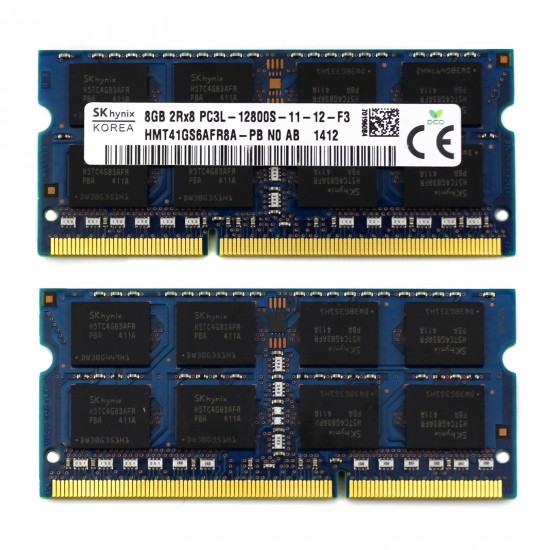Memorie RAM Laptop, SK hynix, 8GB, 2Rx8, DDR3L, PC3L-12800S, 1600MHz, 1.35V, HMT41GS6AFR8A-PB, CL11, Non-ECC, SODIMM, 204 pini