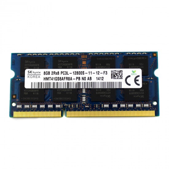 Memorie RAM Laptop, SK hynix, 8GB, 2Rx8, DDR3L, PC3L-12800S, 1600MHz, 1.35V, HMT41GS6AFR8A-PB, CL11, Non-ECC, SODIMM, 204 pini