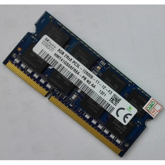 Memorie RAM Laptop, SK hynix, 8GB, 2Rx8, DDR3L, PC3L-12800S, 1600MHz, 1.35V, HMT41GS6AFR8A-PB, CL11, Non-ECC, SODIMM, 204 pini