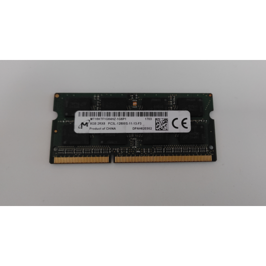 Memorie RAM Laptop, Micron, 8GB, 2Rx8, DDR3L, PC3L-12800S, 1600MHz, 1.35V, MT16KTF1G64HZ-1G6P1, CL11, Non-ECC, SODIMM, 204 pin