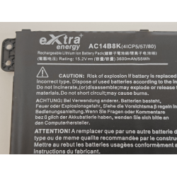 Baterie compatibila Laptop, Acer, Aspire R15 R5-571T, R5-571TG, 4ICP5/57/80, AC14B8K, 15.2V, 3600mAh, 55Wh