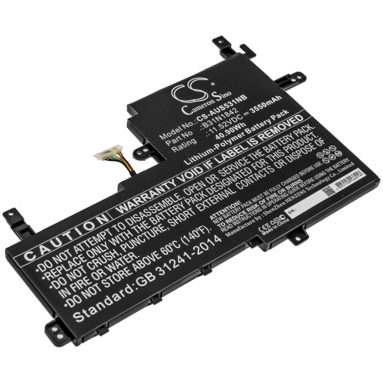 Baterie compatibila Laptop, Asus, VivoBook S15 S531F, S531FA, S531FL, CS-AUS531NB, B31N1842, 11.52V, 3550mAh, 40.90Wh