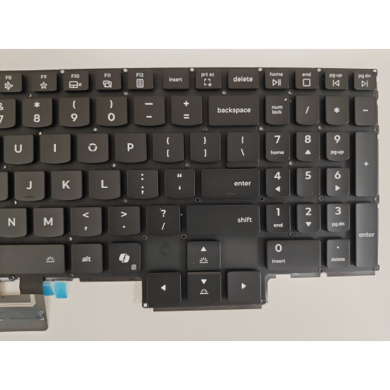 Tastatura Laptop, Lenovo, Legion 5 15IRX10 Type 83LY, iluminata, RGB Per Key, 24 pini, neagra, layout US