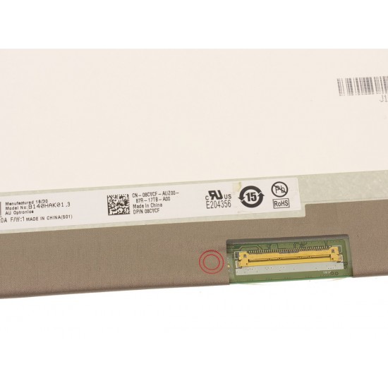 Display Laptop, Toshiba, TECRA X40-E, 8CVCF, 08CVCF, B140HAK01.3, 14 inch, rezolutie FHD, 1920x1080, IPS, prinderi sus si jos, 320mm latime, On Cell Touch, conector 25mm, 40 pini