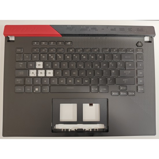 Carcasa superioara cu tastatura palmrest Laptop Gaming, Asus, G513QM-1F, 90NR0572-R32UK0, 6070B1886032, iluminata, RGB 4 Zone, layout UK