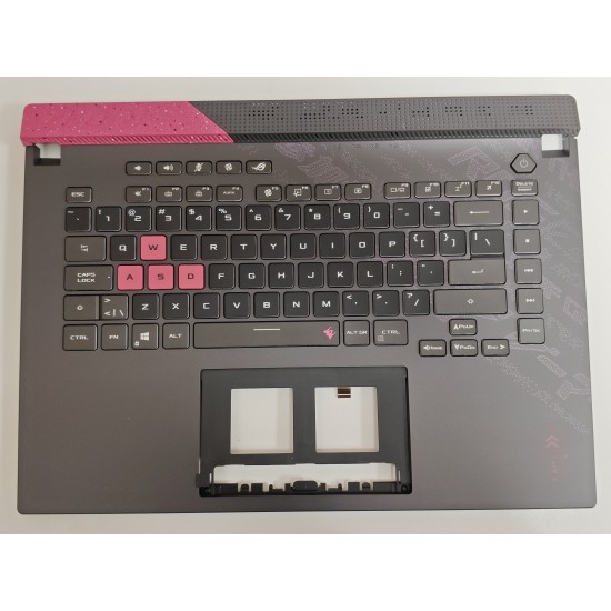 Carcasa superioara cu tastatura palmrest Laptop Gaming, Asus, G513QM-1F, 90NR0572-R32UK0, 6070B1886032, iluminata, RGB 4 Zone, layout UK