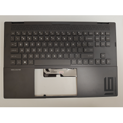 Carcasa superioara cu tastatura palmrest Laptop Gaming, HP, Omen 16-N, 16Z-N, TPN-Q265, N14062-001, iluminata, 4 pini, neagra, layout US