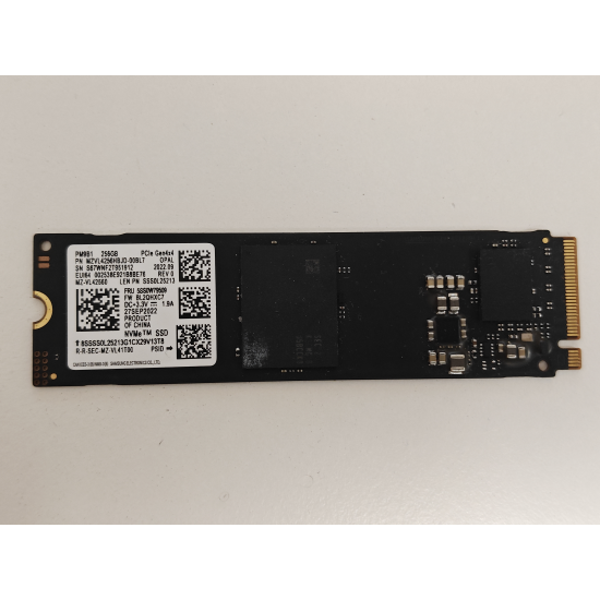 Solid State Drive (SSD) Samsung PM9B1, 256GB, PCIe Gen 4.0 x 4, NVMe M.2 2280, MZ-VL42560, MZVL4256HBJD-00BL7, 3300 MB/s, 1250 MB/s, Laptop/Desktop