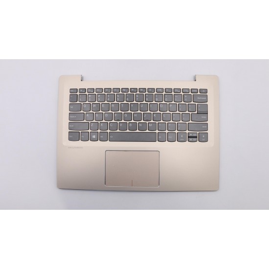Carcasa superioara cu tastatura palmrest Laptop, Lenovo, IdeaPad 520S-14IKB Type 80X2, 81BL, 5CB0N78579, AM1YN000510, AM1YN000410, ET1YN000100, iluminata, aurie, layout US