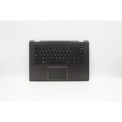 Carcasa superioara cu tastatura palmrest Laptop, Lenovo, Yoga 510-14IKB Type 80VB, 5CB0L66122, AM1JE000120, 2FA1JE000D00, iluminata, neagra, layout US