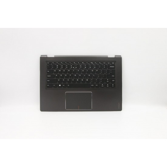 Carcasa superioara cu tastatura palmrest Laptop, Lenovo, Yoga 510-14ISK Type 80S7, 80UK, 5CB0L66122, AM1JE000120, 2FA1JE000D00, iluminata, neagra, layout US