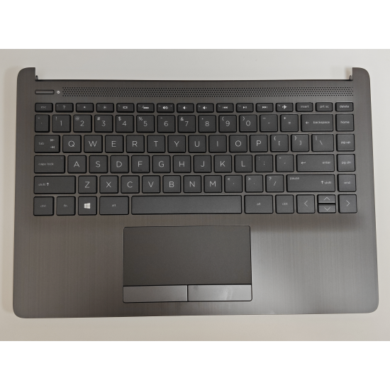 Carcasa superioara cu tastatura palmrest Laptop, 14-DF, L24817-001, 6070B1306601, iluminata, neagra, layout US