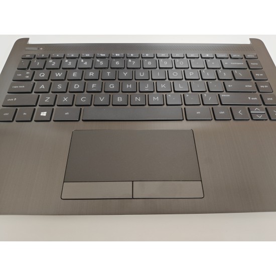 Carcasa superioara cu tastatura palmrest Laptop, 14-DF, L24817-001, 6070B1306601, iluminata, neagra, layout US
