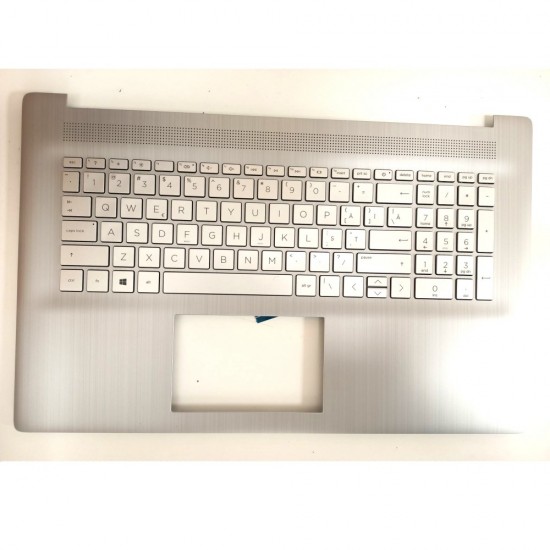 Carcasa superioara cu tastatura palmrest Laptop, HP, ProBook 470 G8, M50458-001, M50458-B31, M50458-271, 6070B1894803, 6054B2488302, natural silver, layout US