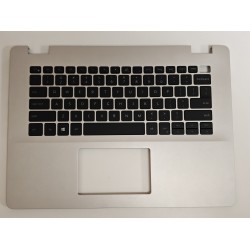 Carcasa superioara cu tastatura palmrest Laptop, Dell, Vostro 14 3405, P132G, P132G002, 2W3WV, 02W3WV, 59HNG, 059HNG, FA2XB0007A0-1, iluminata, argintie, layout US