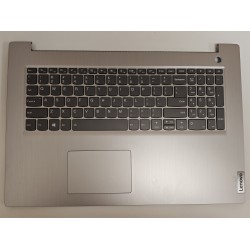 Carcasa superioara cu tastatura palmrest Laptop, Lenovo, IdeaPad 3-17IML05 Type 81WC, AP1JX000400, AM1JX000100, EC1JX000200, GS752, iluminata, Platinum Grey, layout US