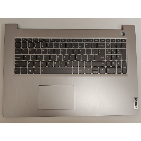 Carcasa superioara cu tastatura palmrest Laptop, Lenovo, IdeaPad 3-17ADA05 Type 81W2, AP1JX000400, AM1JX000100, EC1JX000200, GS752, iluminata, Platinum Grey, layout US