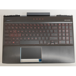 Carcasa superioara cu tastatura palmrest Laptop Gaming, HP, L32775-001, L32775-B31, L32775-271, L24369-001, L24369-B31, L24369-271, L55704-001, L55704-B31, L55704-271, L33165-001, L33165-B31, L33165-271, iluminata, rosie, 4 pini, layout US