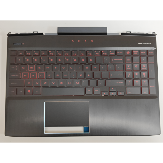 Carcasa superioara cu tastatura palmrest Laptop Gaming, HP, L32775-001, L32775-B31, L32775-271, L24369-001, L24369-B31, L24369-271, L55704-001, L55704-B31, L55704-271, L33165-001, L33165-B31, L33165-271, iluminata, rosie, 4 pini, layout US
