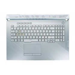 Carcasa superioara cu tastatura palmrest Laptop, Asus, ROG Strix G G731G, G731GU, 90NR01T6-R37UI0, 90NR01T6-R37US0, 90NR01T6-R33UI0, 90NR01T6-R33US0, 13NR01Q6AP0201, 13N1-9BA0N01, iluminata, RGB 8 pini, touchpad 8 pini, Albastru Glaciar, layout US