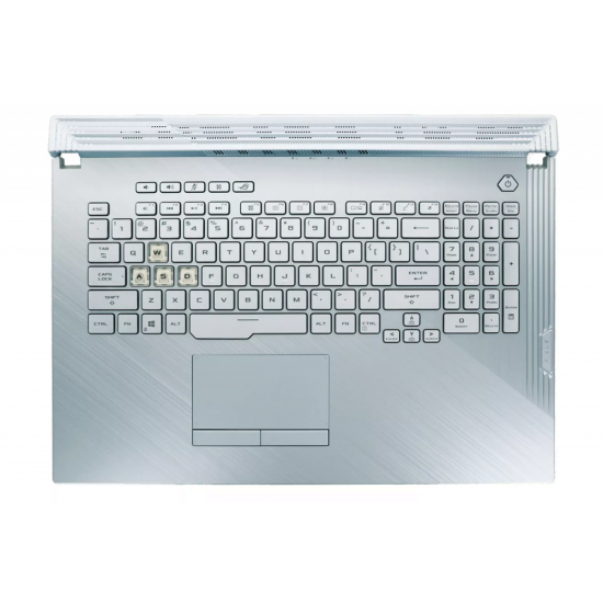 Carcasa superioara cu tastatura palmrest Laptop, Asus, ROG Strix G G731G, G731GU, 90NR01T6-R37UI0, 90NR01T6-R37US0, 90NR01T6-R33UI0, 90NR01T6-R33US0, 13NR01Q6AP0201, 13N1-9BA0N01, iluminata, RGB 8 pini, touchpad 8 pini, Albastru Glaciar, layout US