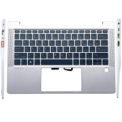 Carcasa superioara cu tastatura palmrest Laptop, HP, ProBook 630 G8, M24295-001, GDI4BX8PTATP00, FTCN93HD3ZR, iluminata, argintie, layout US