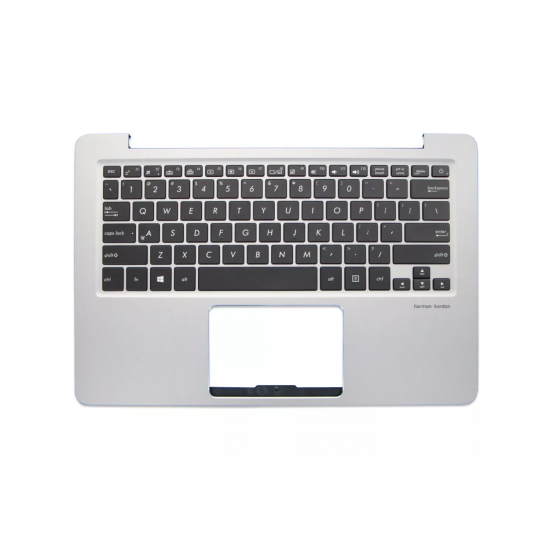 Carcasa superioara cu tastatura palmrest Laptop, Asus, ZenBook UX330C, UX330CA, UX330CAK, 90NB0CP1-R32US0, 13NB0CP1P01011-1, 13NB0CP1AM0101, UX330CA-1A, iluminata, gri, layout US