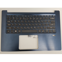 Carcasa superioara cu tastatura palmrest Laptop, Acer, Swift 3 SF314-52, SF314-52G, N17P3, 6B.GQQN5.001, 6BGQQN5001, 13N1-20A0D01, iluminata, albastra, layout US
